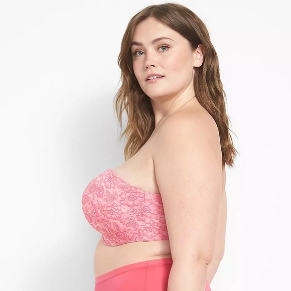 Cacique Multi-Way Boost Strapless Bra size 44H in raspberry sorbet pink - Picture 5 of 9